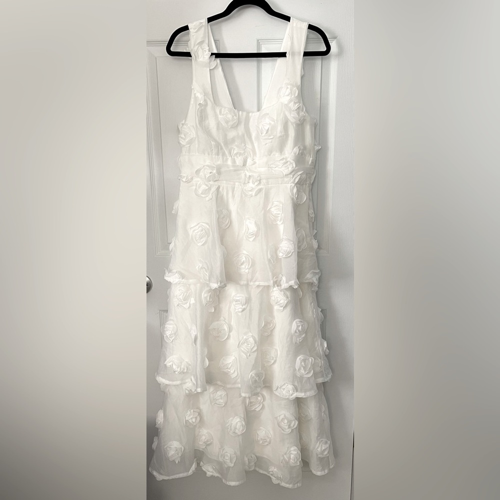 LULUS 3D Floral Tier Maxi Dress